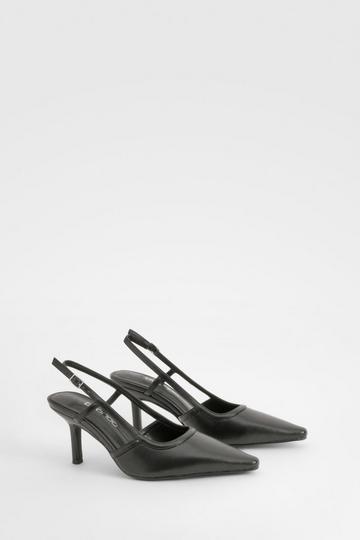 Wide Fit Slingback Court Shoes black