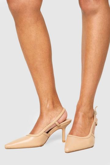 Wide Fit Slingback Court Shoes nude