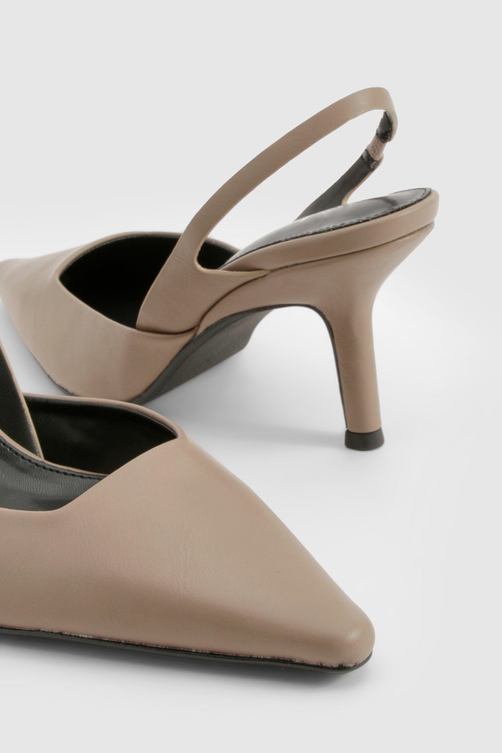 Low Stiletto Slingback Court Heels