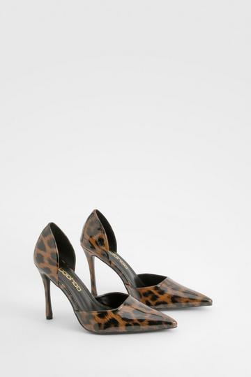 Nepleren Luipaardprint Pumps Met Uitsnijding leopard