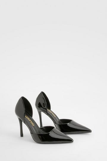 Black Patent Cut Out Pumps