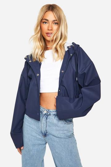 Short Hooded Mac navy