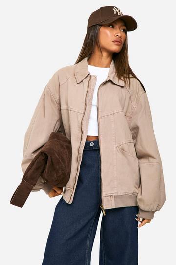 Oversized Bomber Jacket taupe