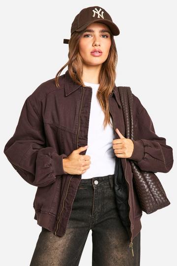 Oversized Bomber Jacket chocolate