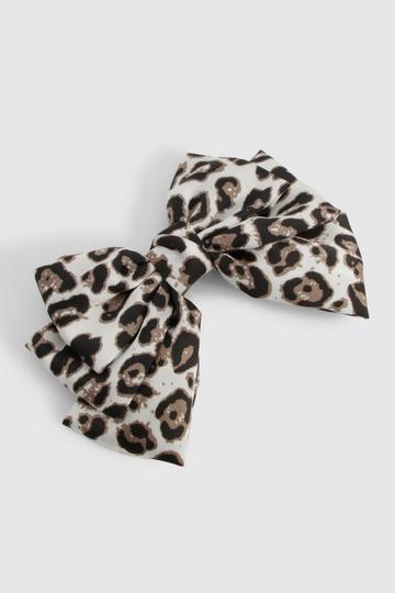 Large Leopard Hair Bow leopard