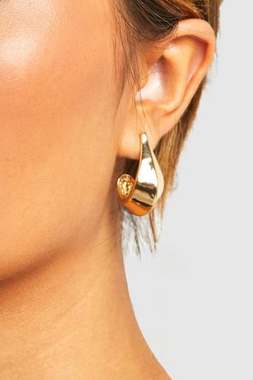 Embossed Tear Drop Earrings gold