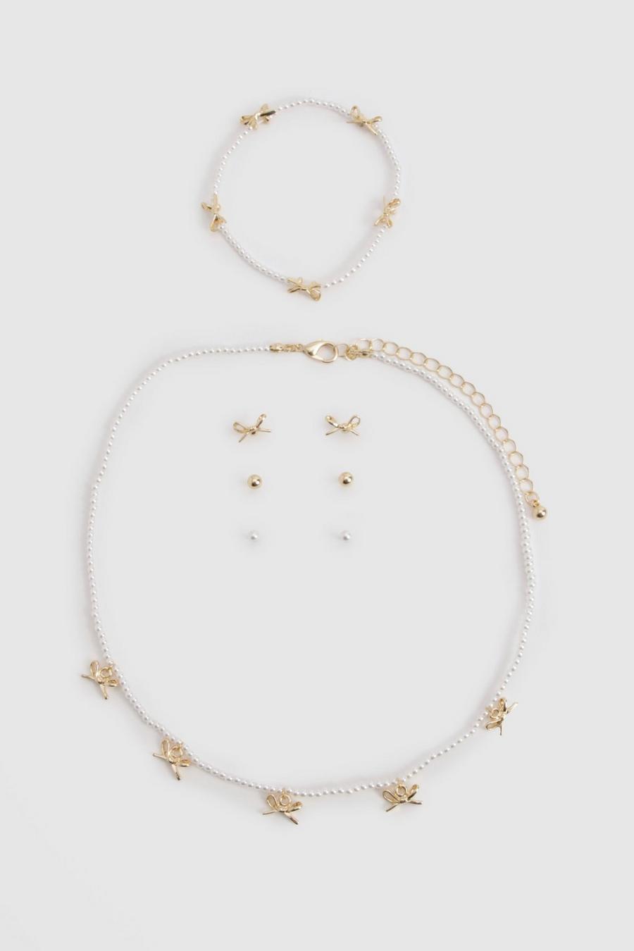 Pearl & Bow 5 piece Jewellery Set 