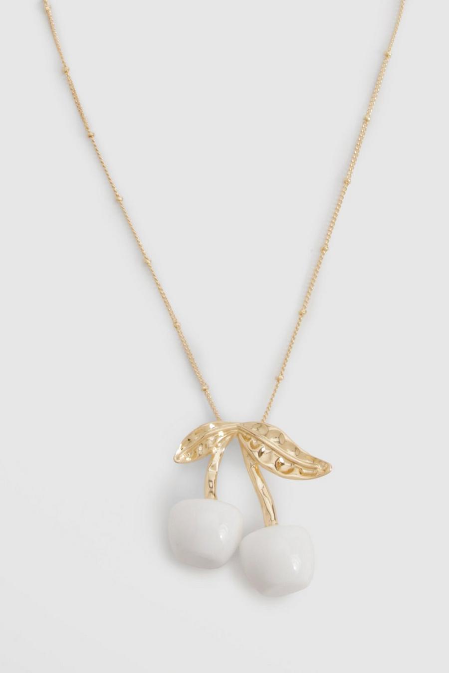 Gold Statement Cherry Necklace image number 1