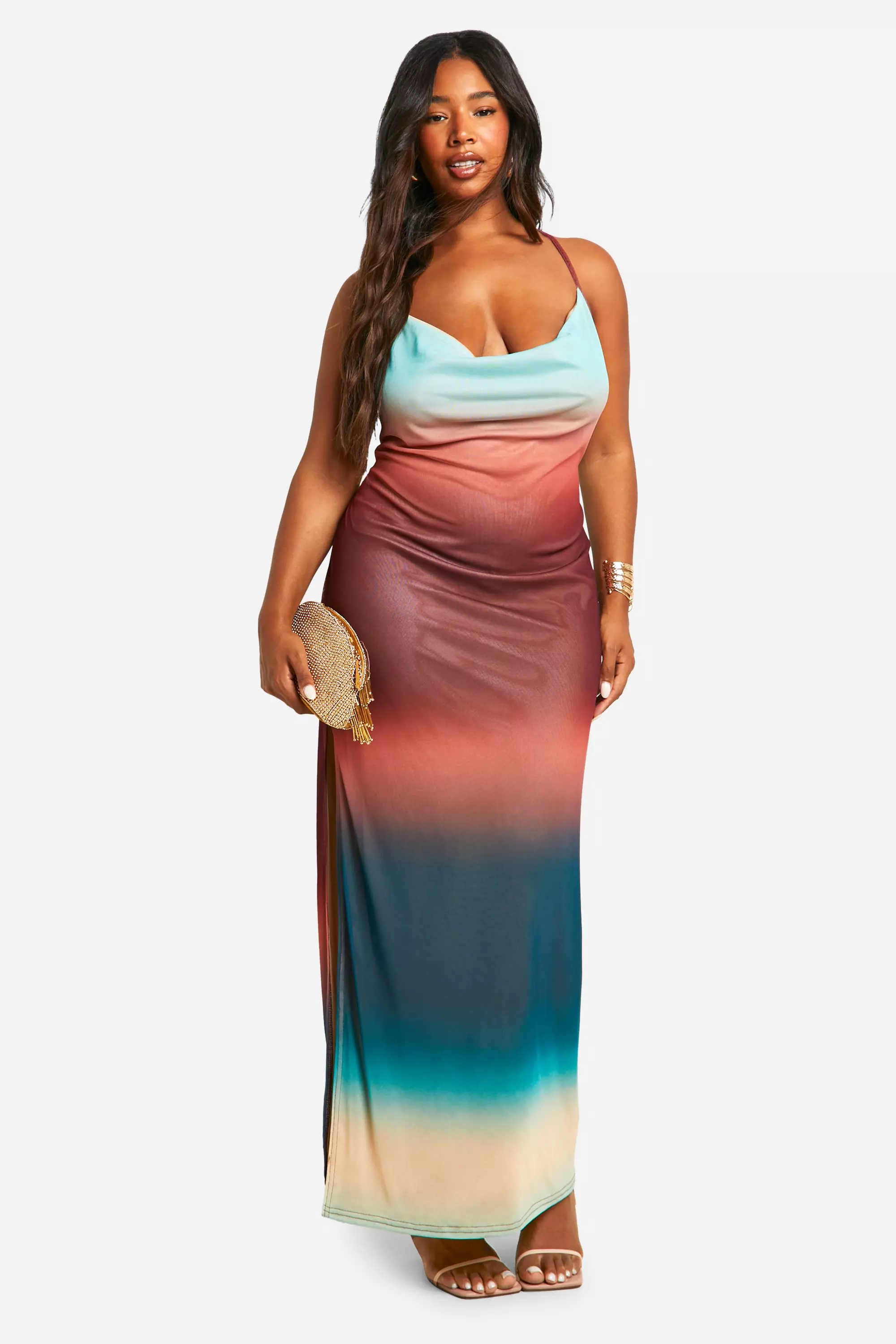 Plus size ombre maxi dress best sale