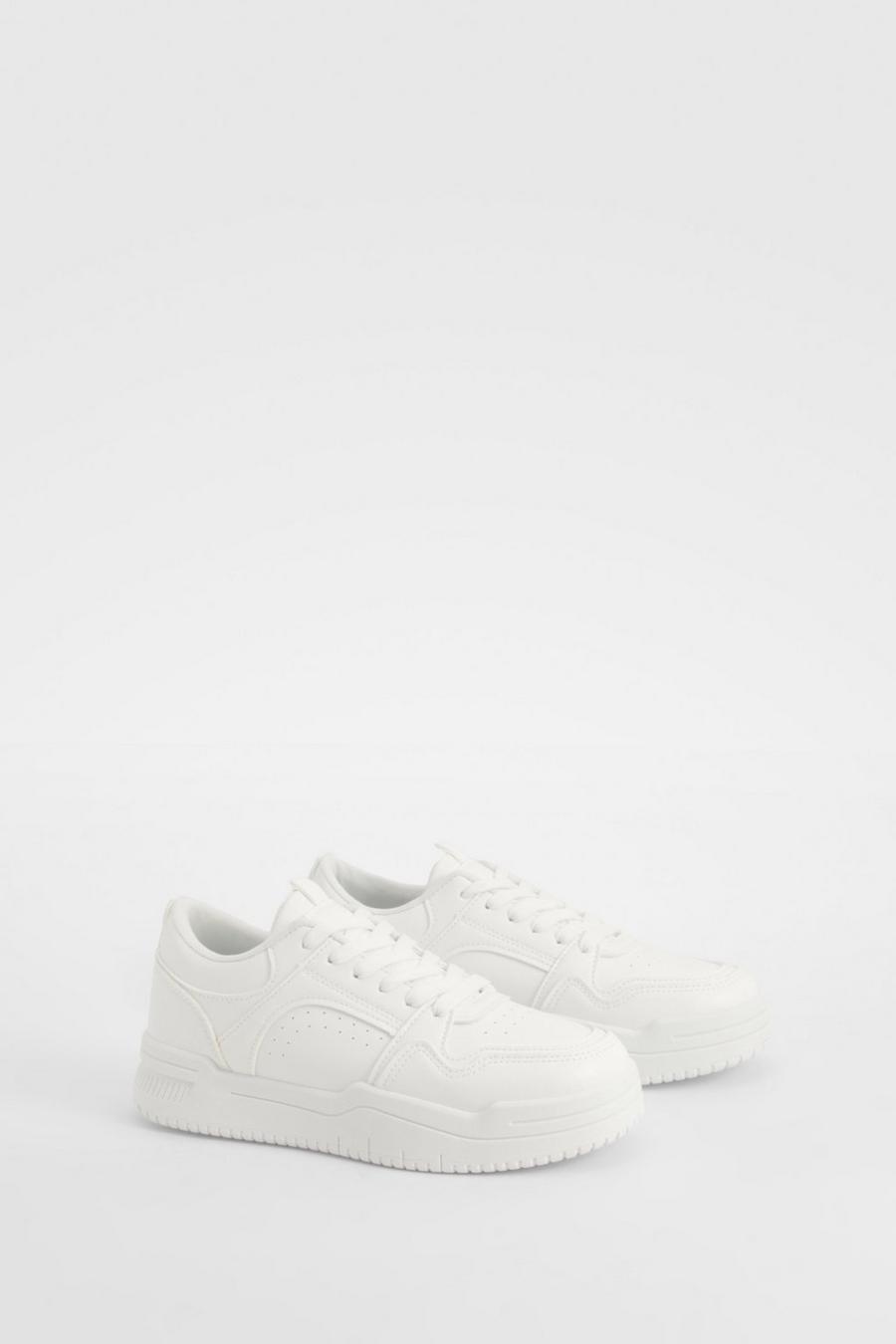 White Chunky Panelled Trainers       image number 1