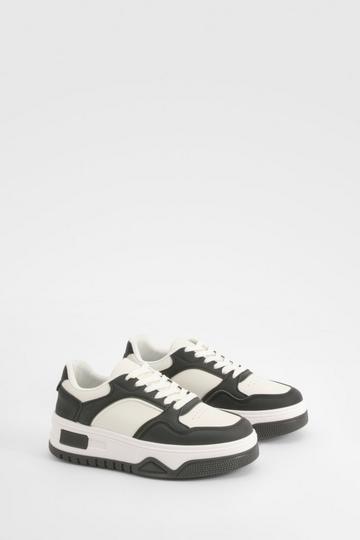 Chunky Contrast Panel Trainers black