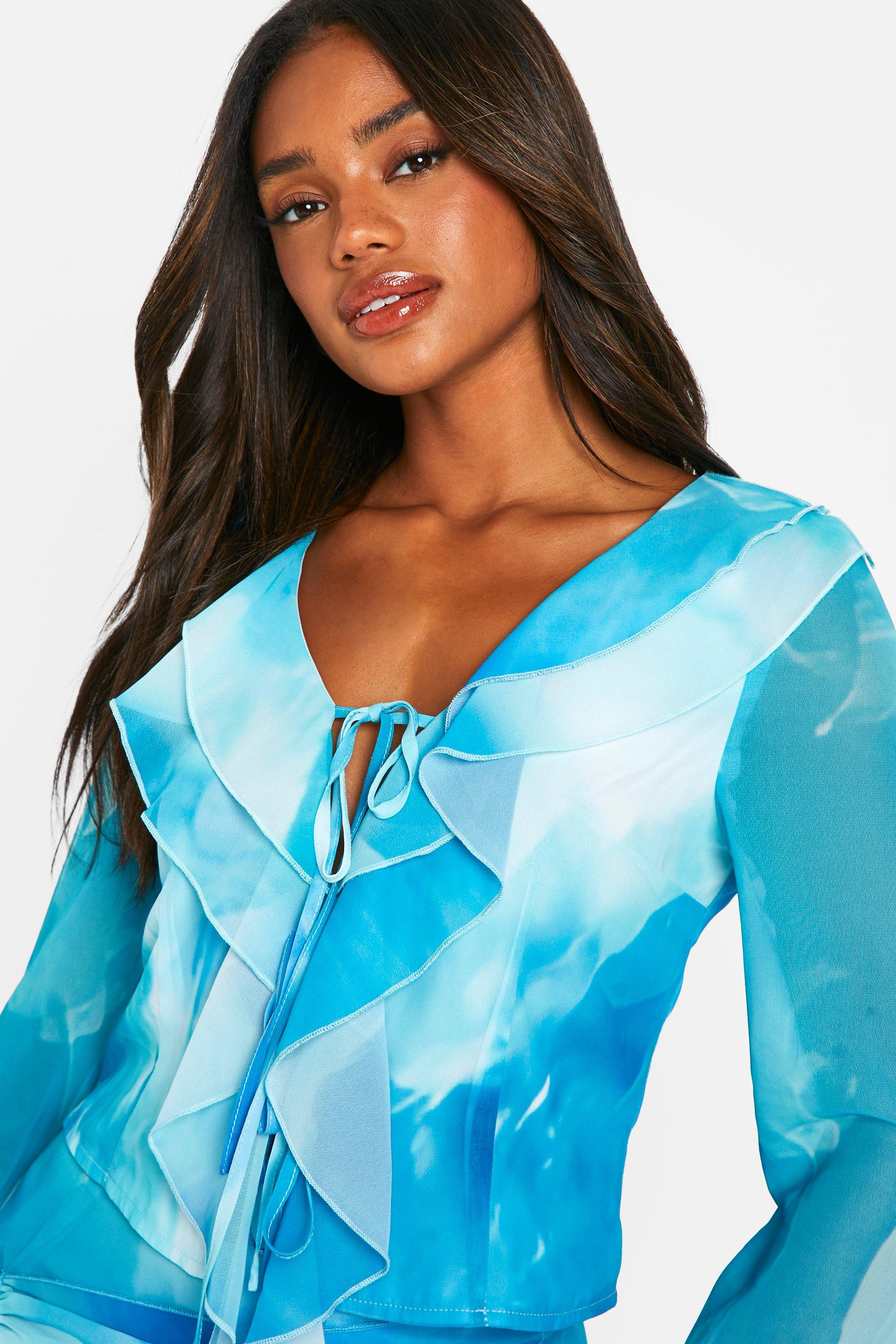 Boohoo ruffle blouse online