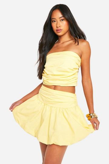 Puffball Hem Mini Skirt lemon