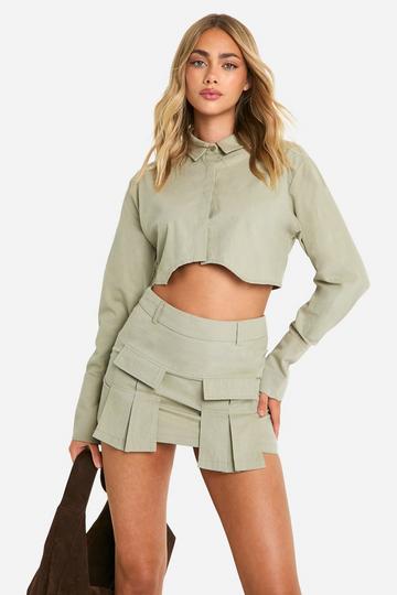 Sage Green Cropped Shirt