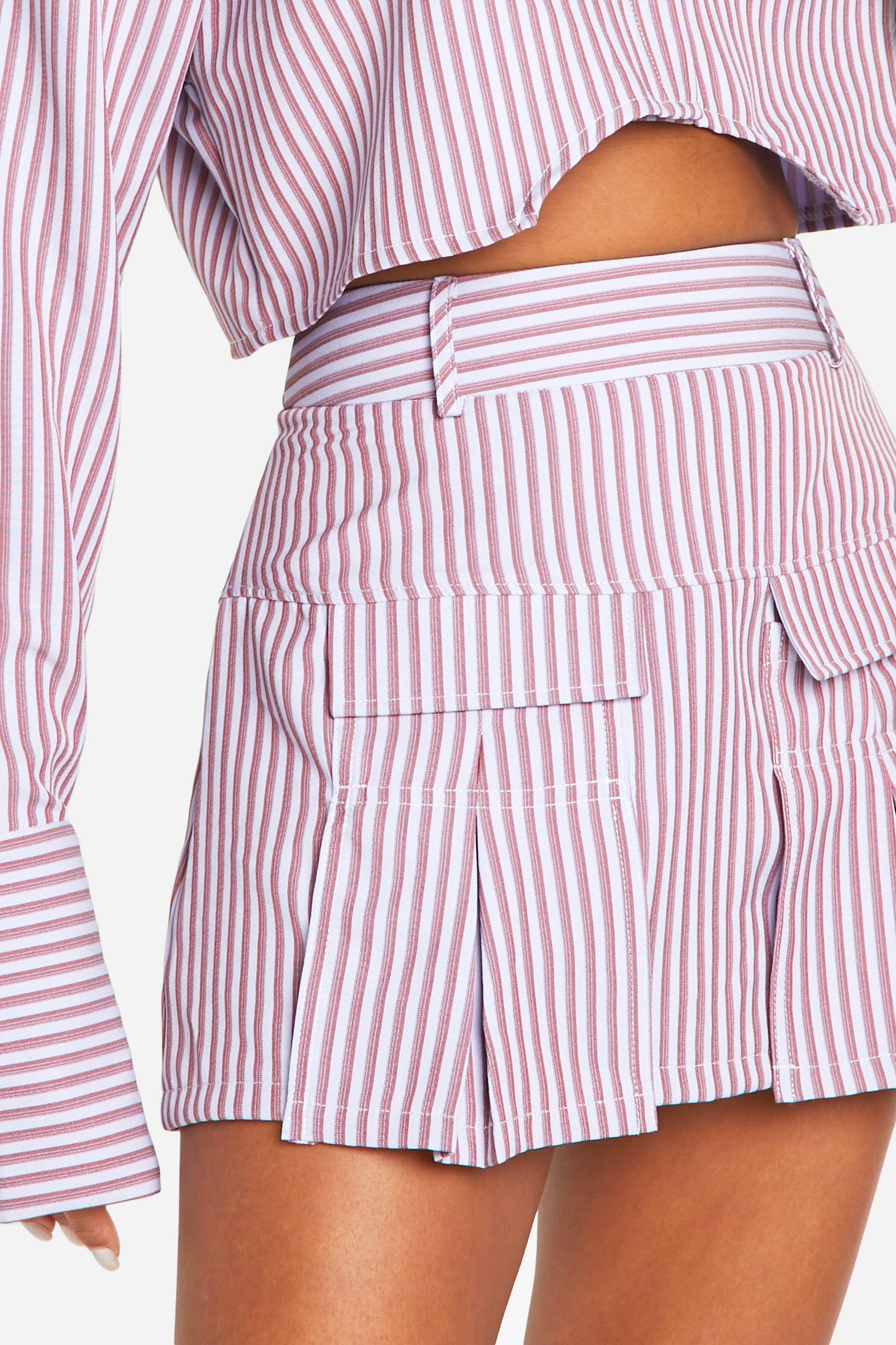 Pleated Pocket Detail Mini Skirt boohoo UK