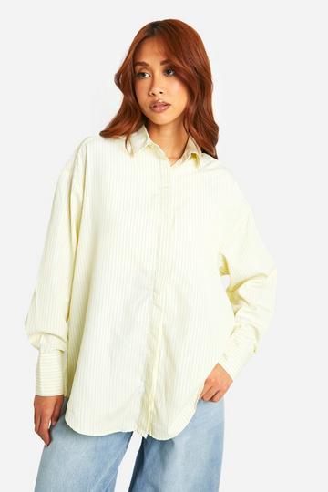 Oversized Lemon Stripe Poplin Shirt lemon