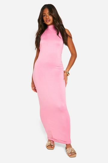 Super Soft Racer Neck Maxi Dress baby pink