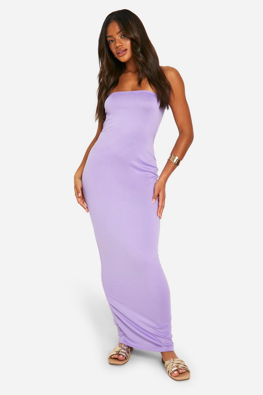 Purple Super Soft Bandeau Maxi Dress image number 1