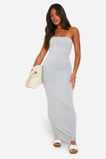 Super Soft Bandeau Maxi Dress grey marl