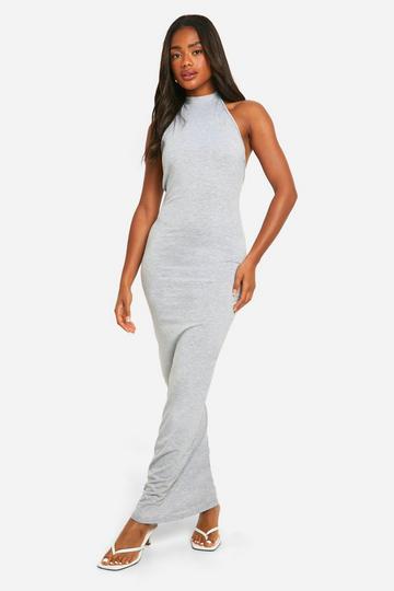 Super Soft Racer Neck Maxi Dress grey marl