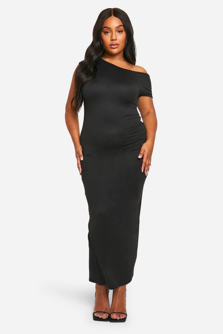 Black Plus Off Shoulder Super Maxi Dress image number 1