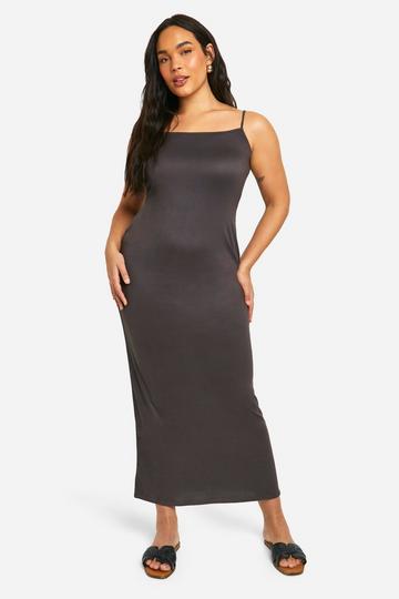 Grey Plus Super Soft Scoop Neck Maxi Dress