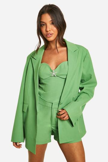 Green Oversized Tailored Blazer