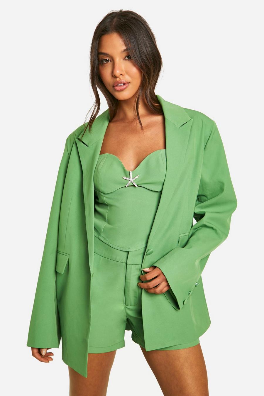 Bright green Oversized Tailored Blazer image number 1