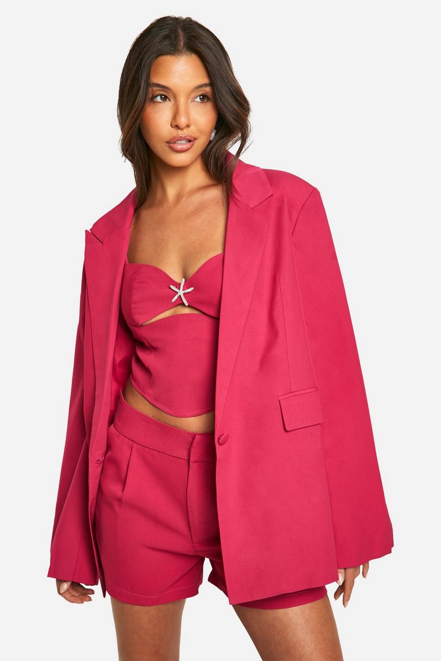 Hot pink Oversized Tailored Blazer image number 1