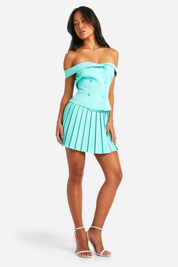 Pleated Micro Mini Skirt mint