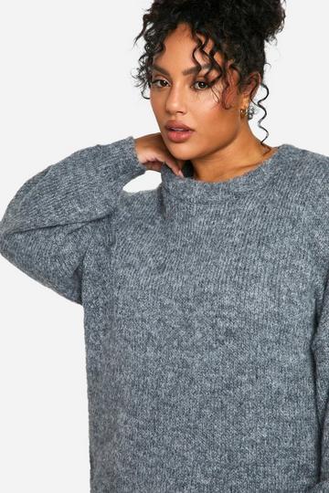 Plus Soft Knit Longline Jumper charcoal