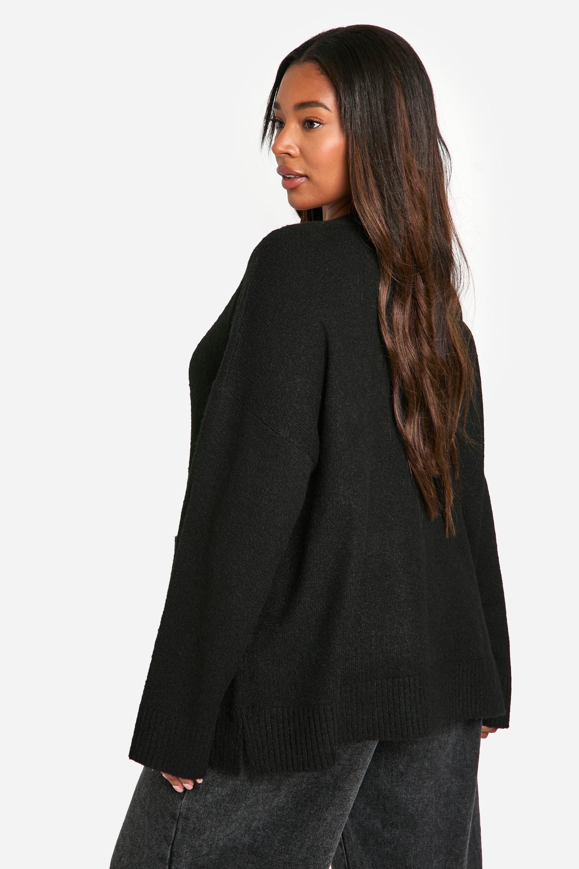 Plus Oversized Soft Knit Boyfriend Cardigan boohoo