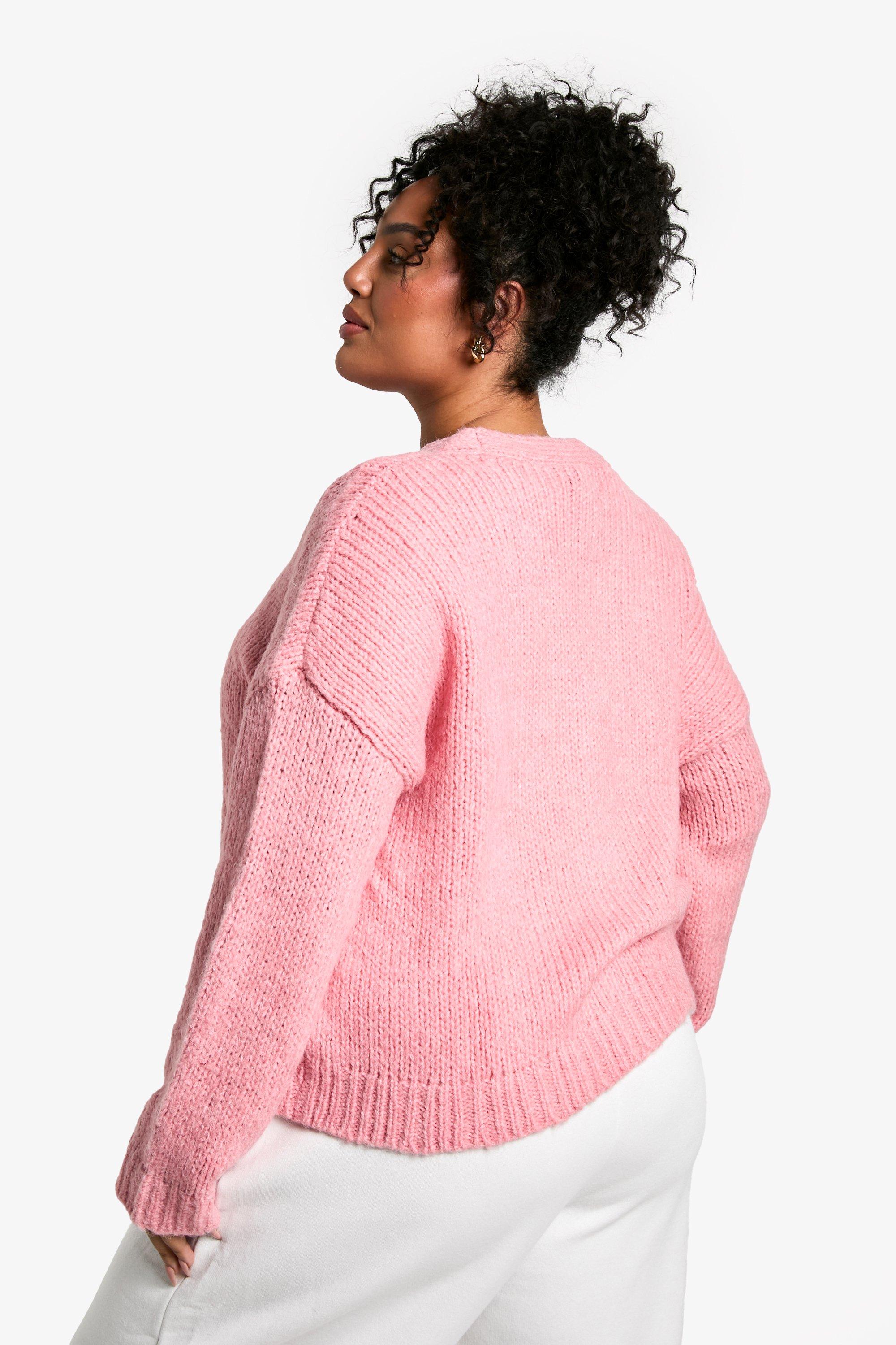 Plus Oversized Soft Knit Boyfriend Cardigan boohoo