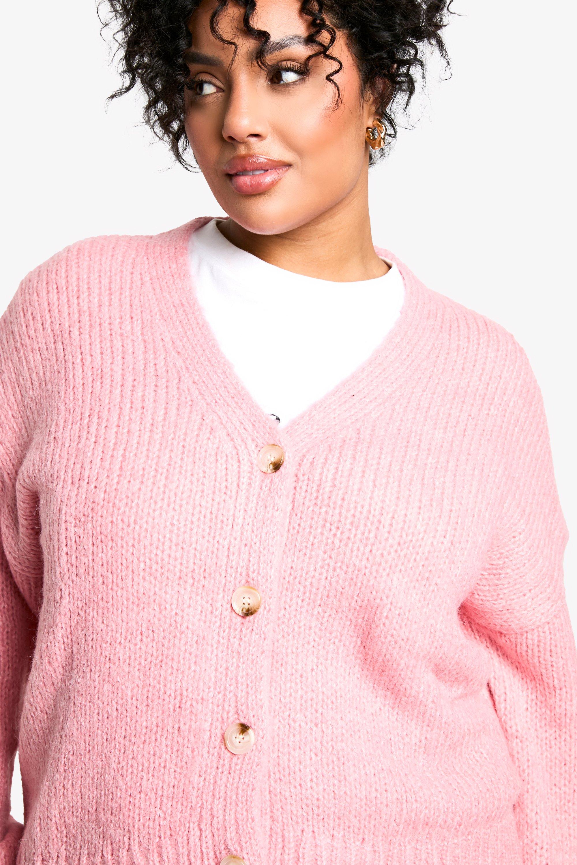 Plus Oversized Soft Knit Boyfriend Cardigan boohoo IE