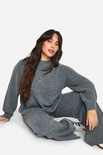 Plus Zachte Gebreide Oversized Trui grey