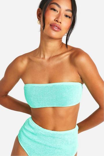 Premium Crinkle Bandeau Tube Bikini Top mint