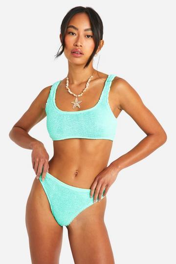 Premium Crinkle Scoop Bikini Top mint