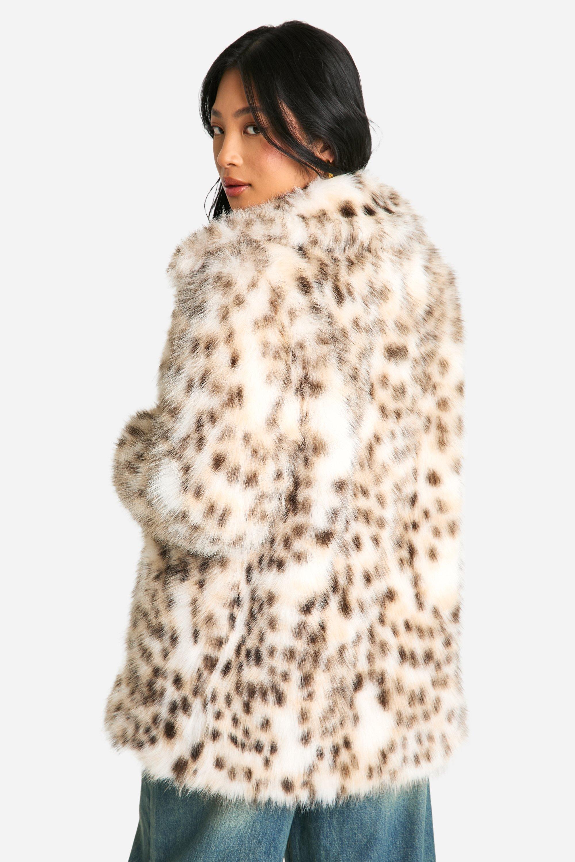 INC International Concept Faux Leopard Fur Jacket | eBay
