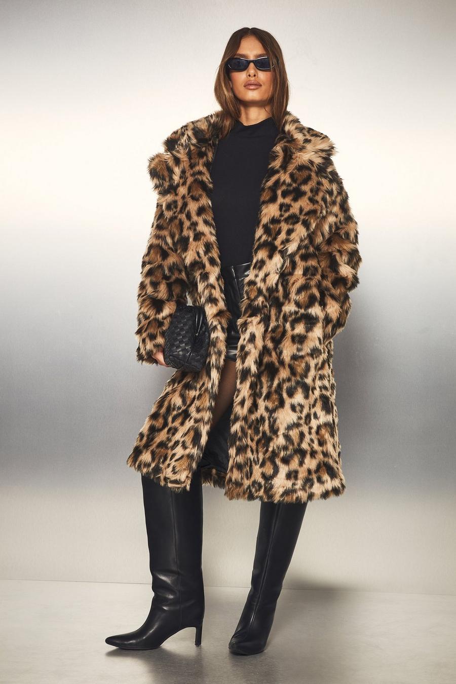 Tall Leopard Faux Fur Coat | boohoo USA Tall Leopard Faux Fur Coat | boohoo USA