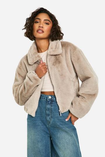 Tall Short Faux Fur Jacket mink