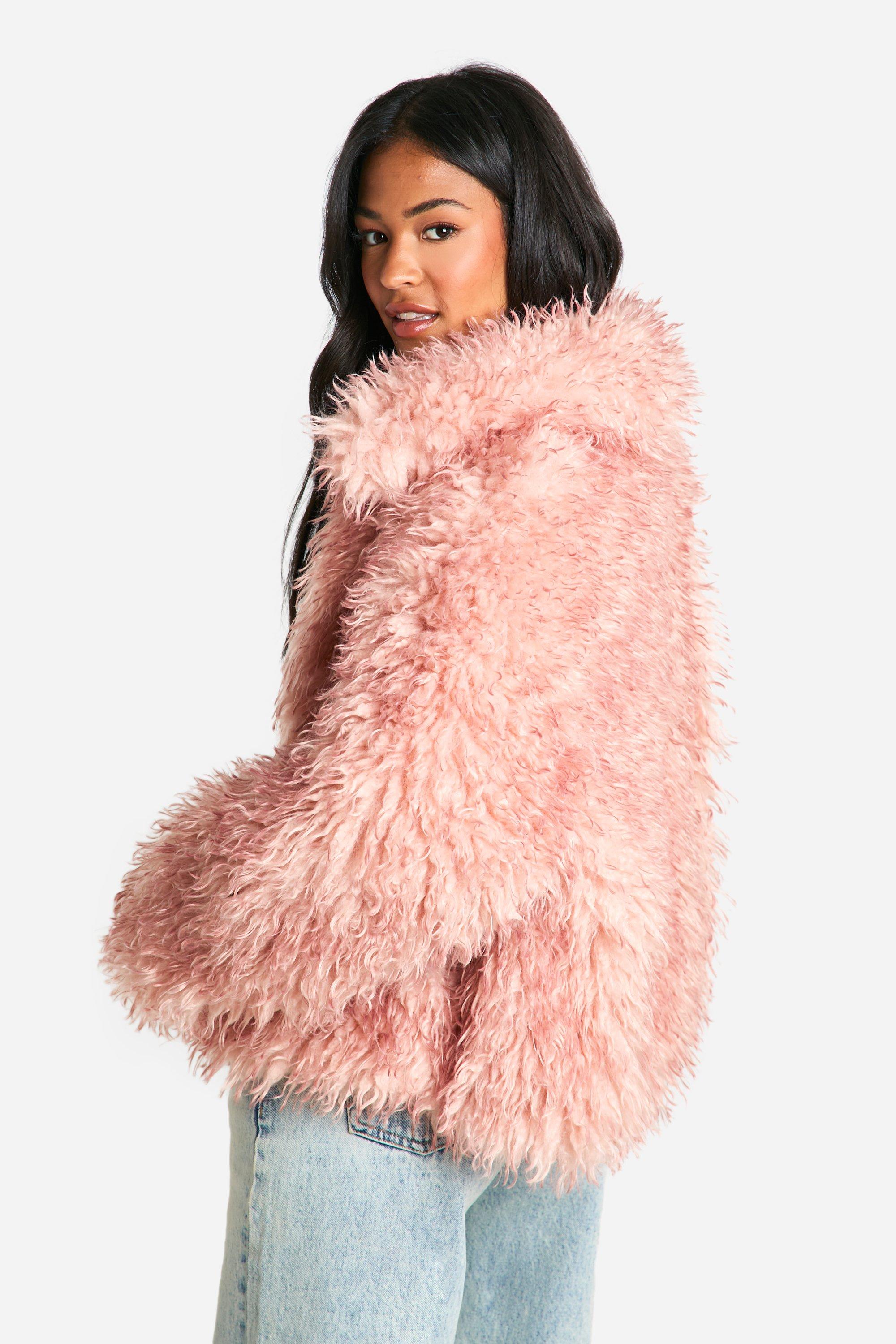 Pink faux deals fur winter coat