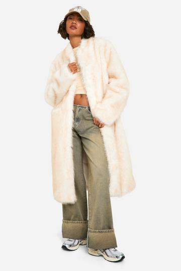 Tall Faux Fur Midaxi Vintage Jas ivory