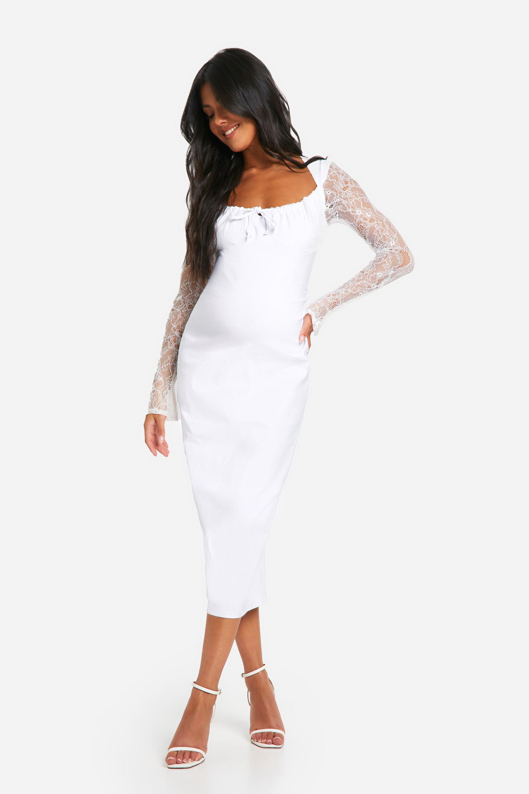 Boohoo white bodycon dress shop