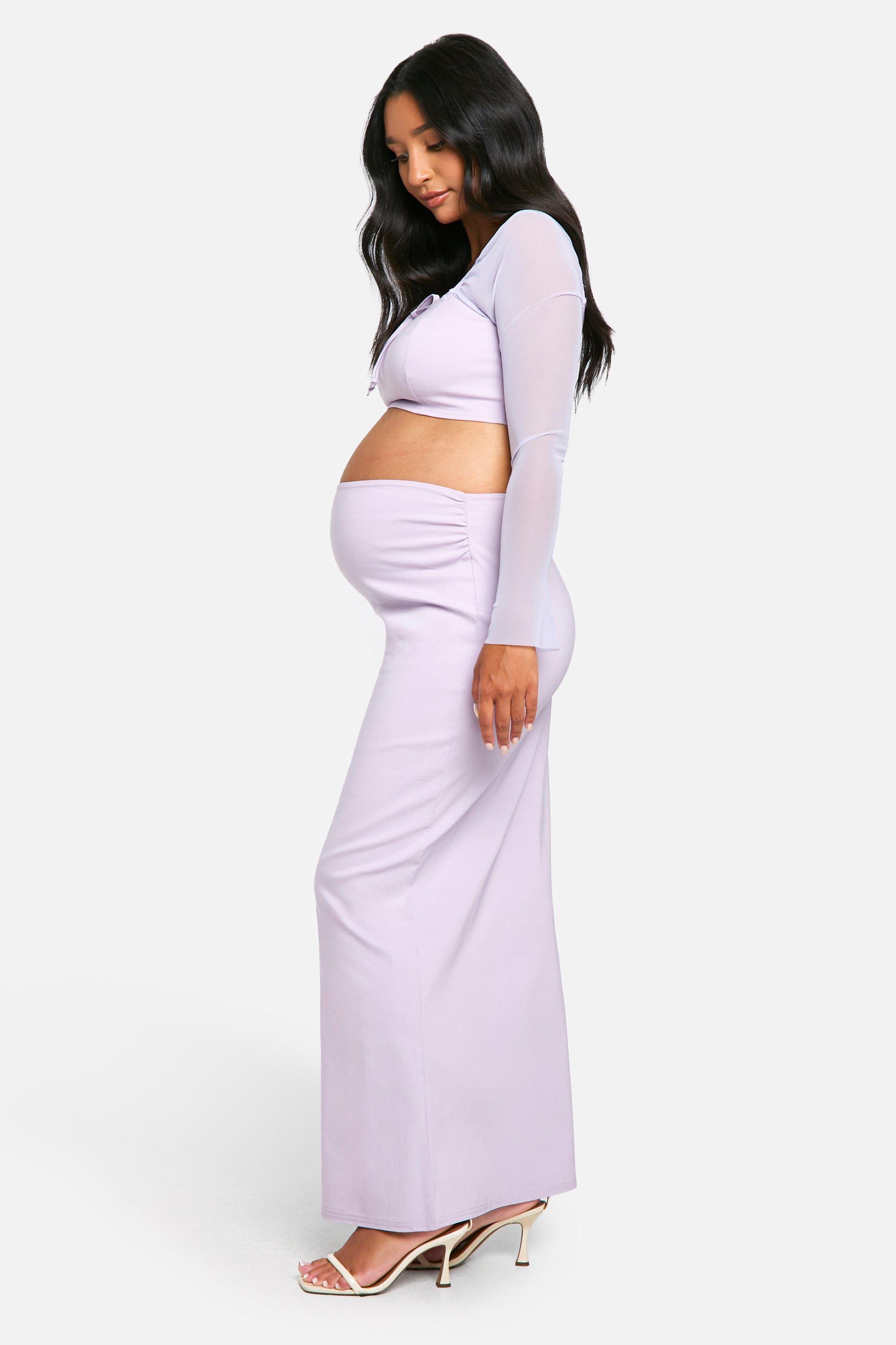 Maternity Bengaline Tie Front Blouse And Maxi Skirt Co ord