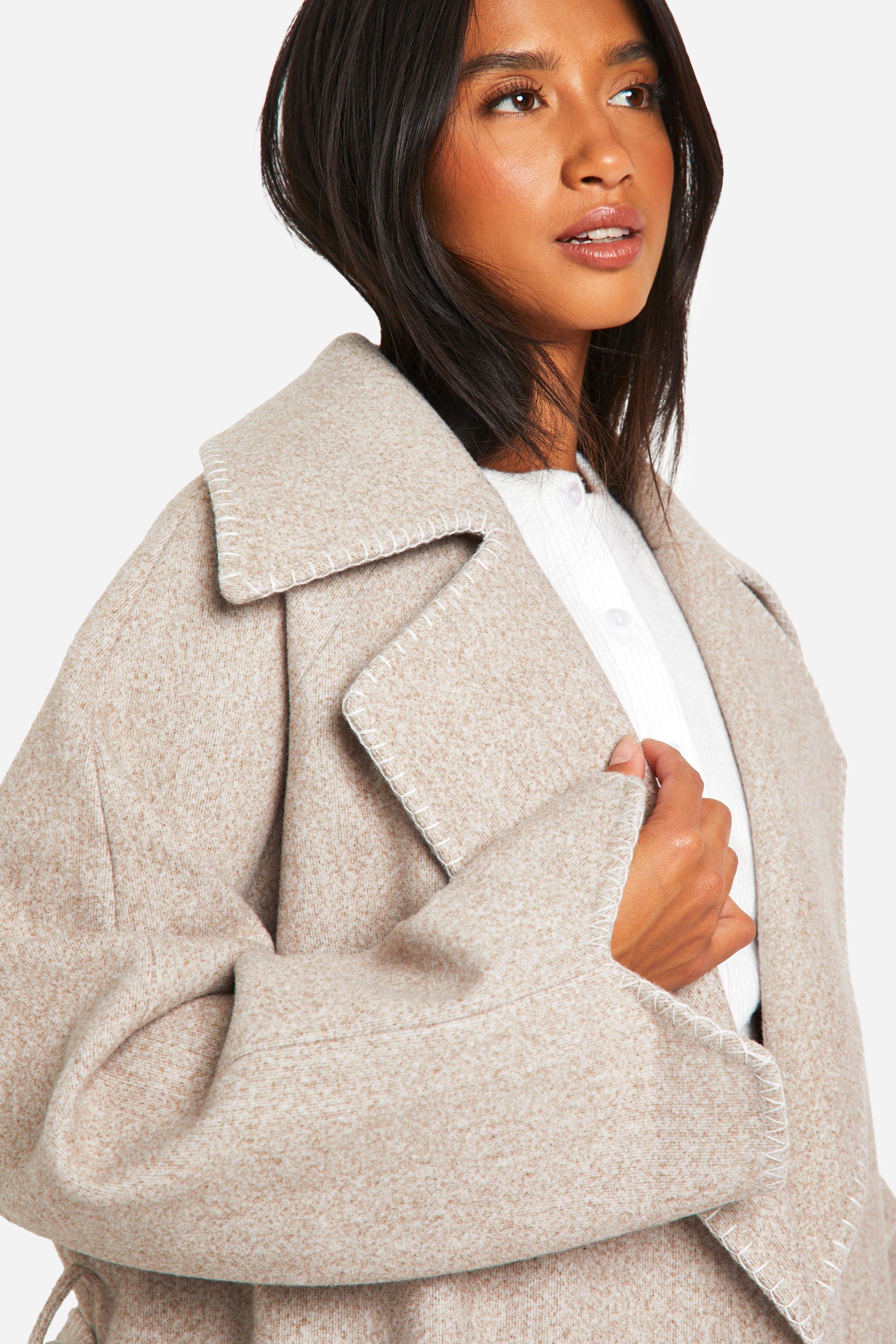 Oatmeal wool coat womens best sale