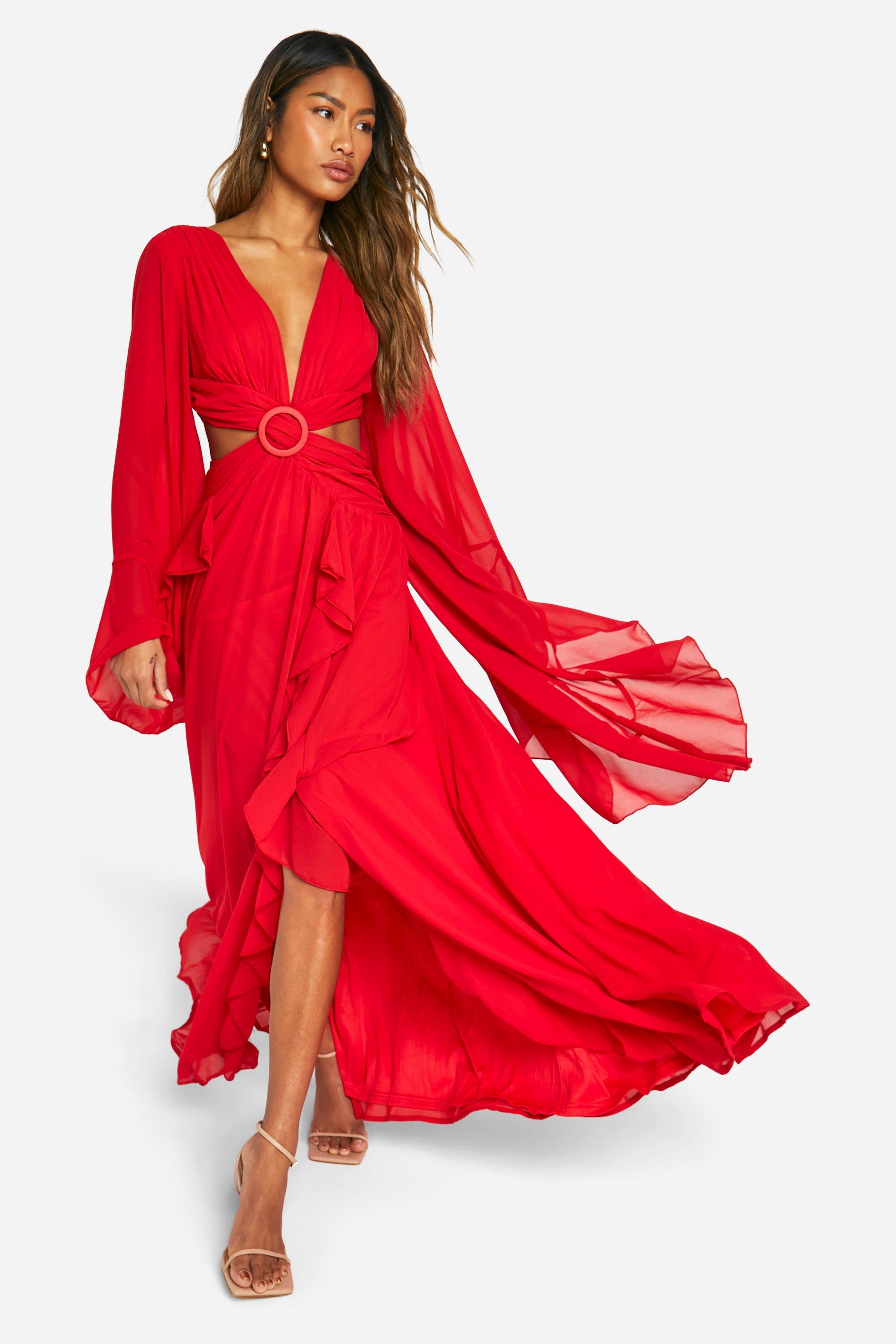 Boohoo chiffon dress hotsell