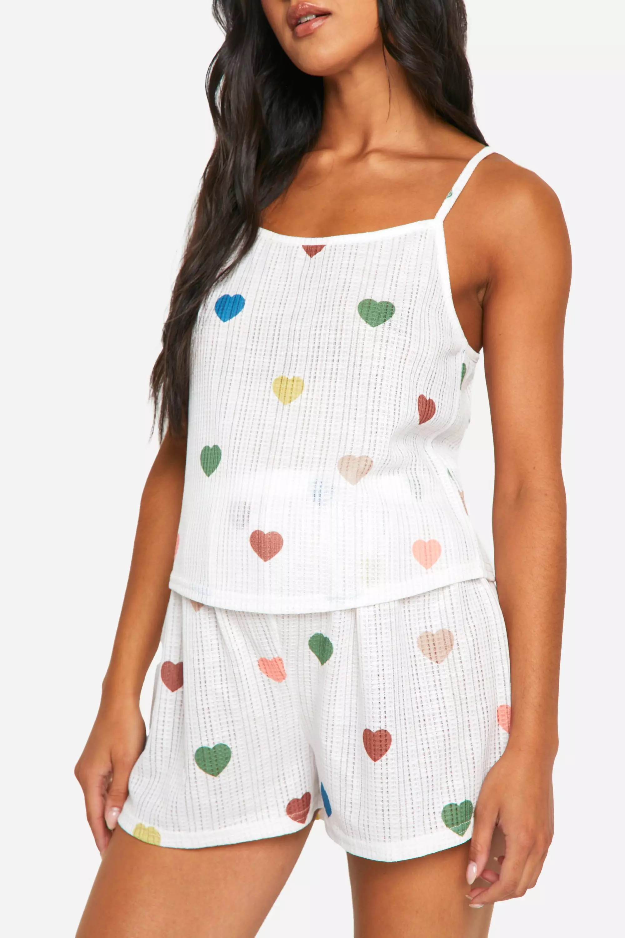 Lemon Maternity Heart Print Cami And Short Pyjama Set alternative image