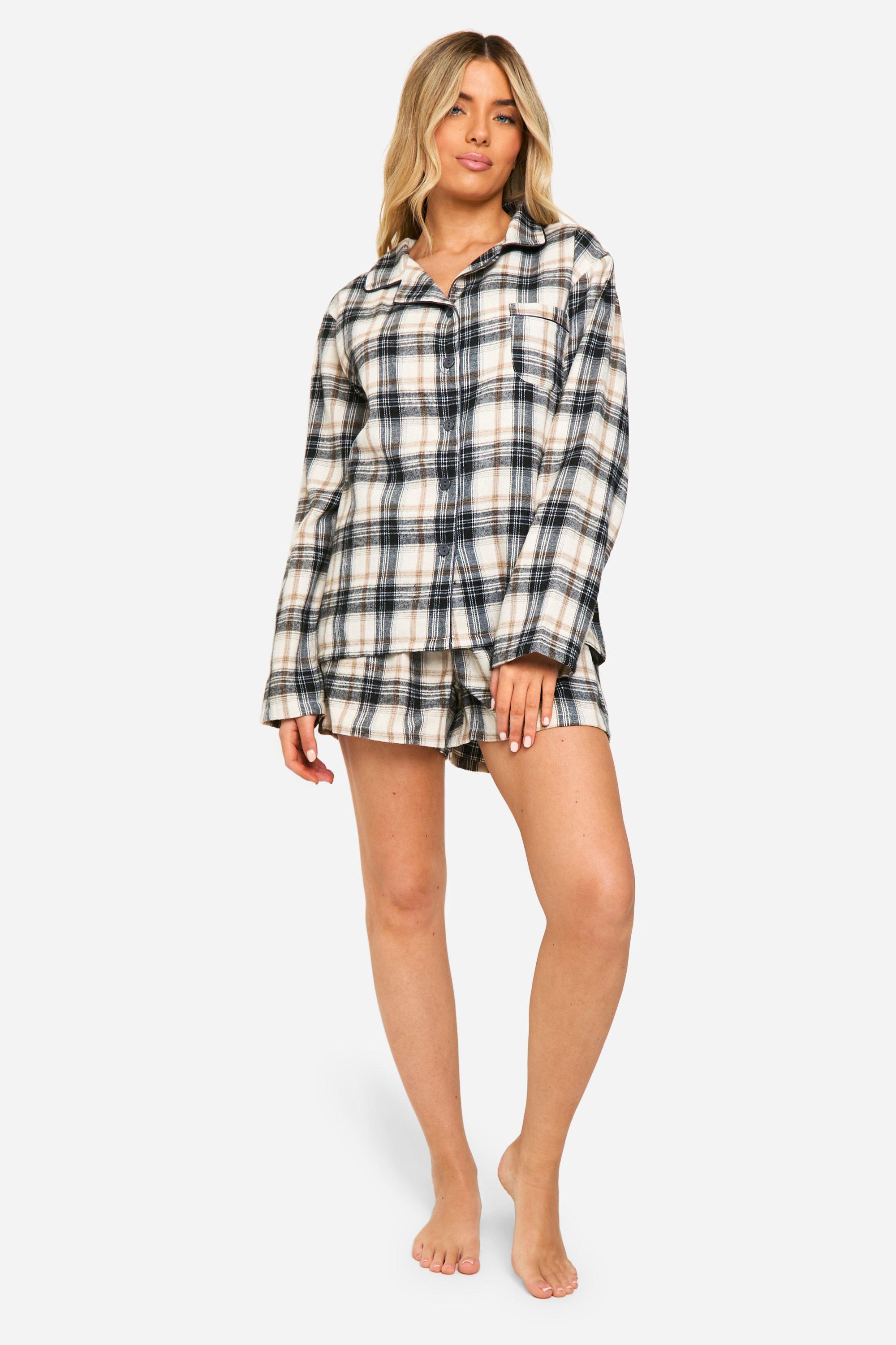Tartan shorts pyjama set hotsell