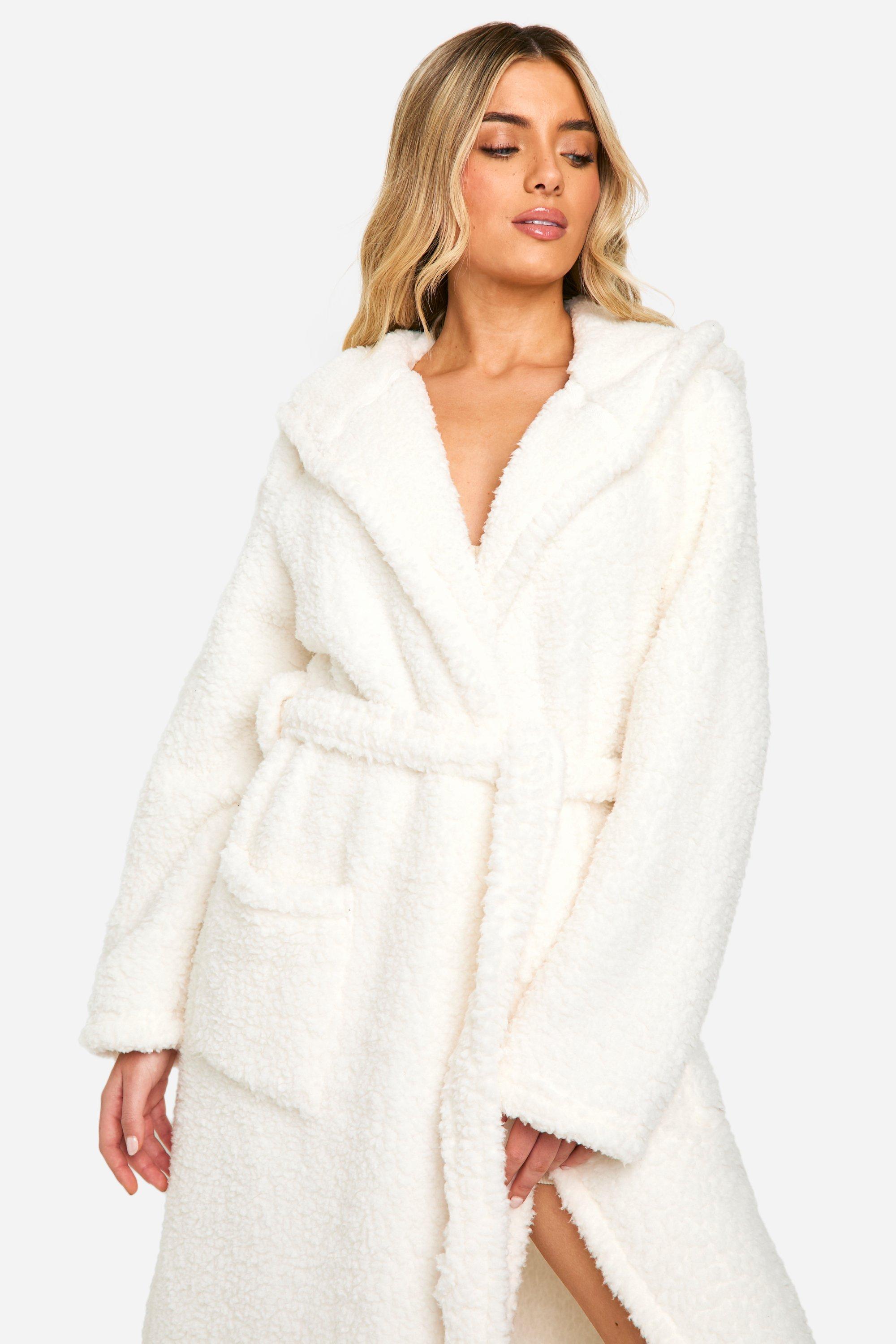 Fluffy Fleece Dressing Gown boohoo