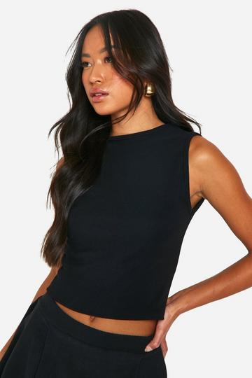 Bow Scoop Back Tie Top black